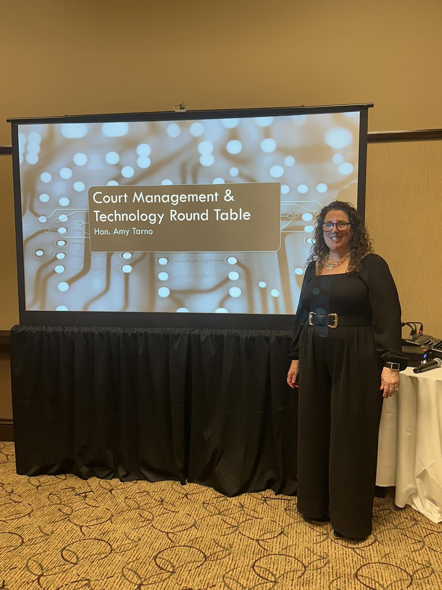 Judge Amy Tarno at a Court Management and Technology Round Table